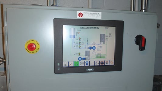 control panel inside a gas cylinder filling plant