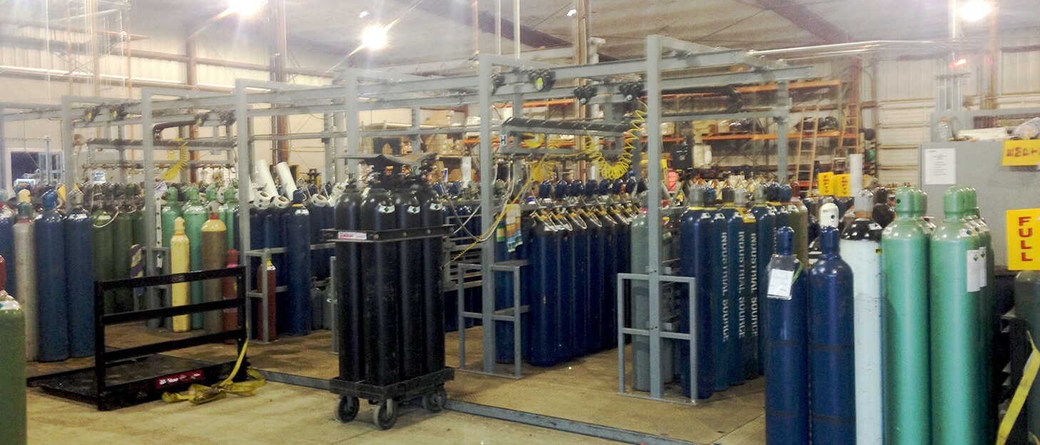 gas cylinders getting filled in a automated filling solution