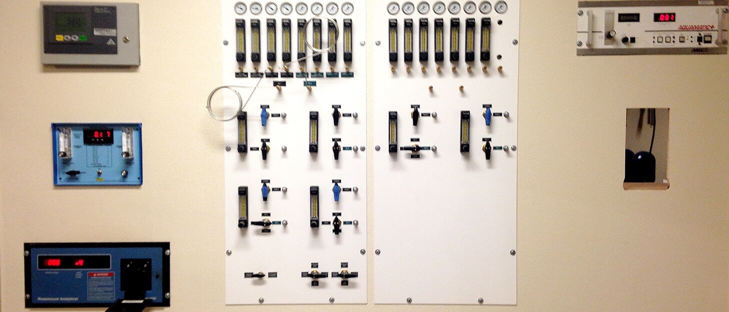 large control station used to filled gas cylinders 