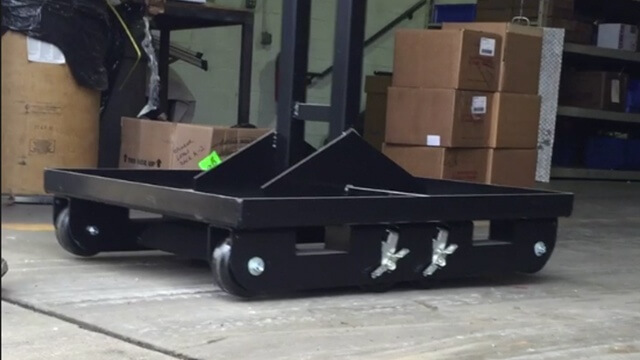 LowPro M1 12 Cylinder Gas Pack rolling over an uneven surface