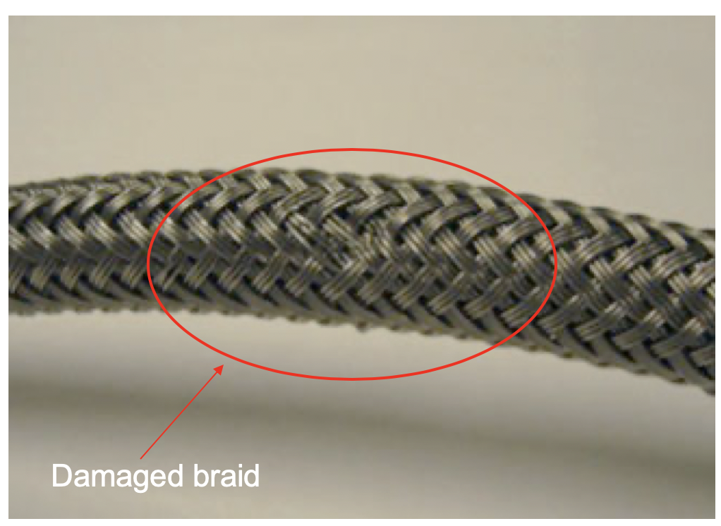 Damaged braid