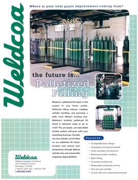 Brochure showcasing Weldcoa's innovation of palletized filling systems