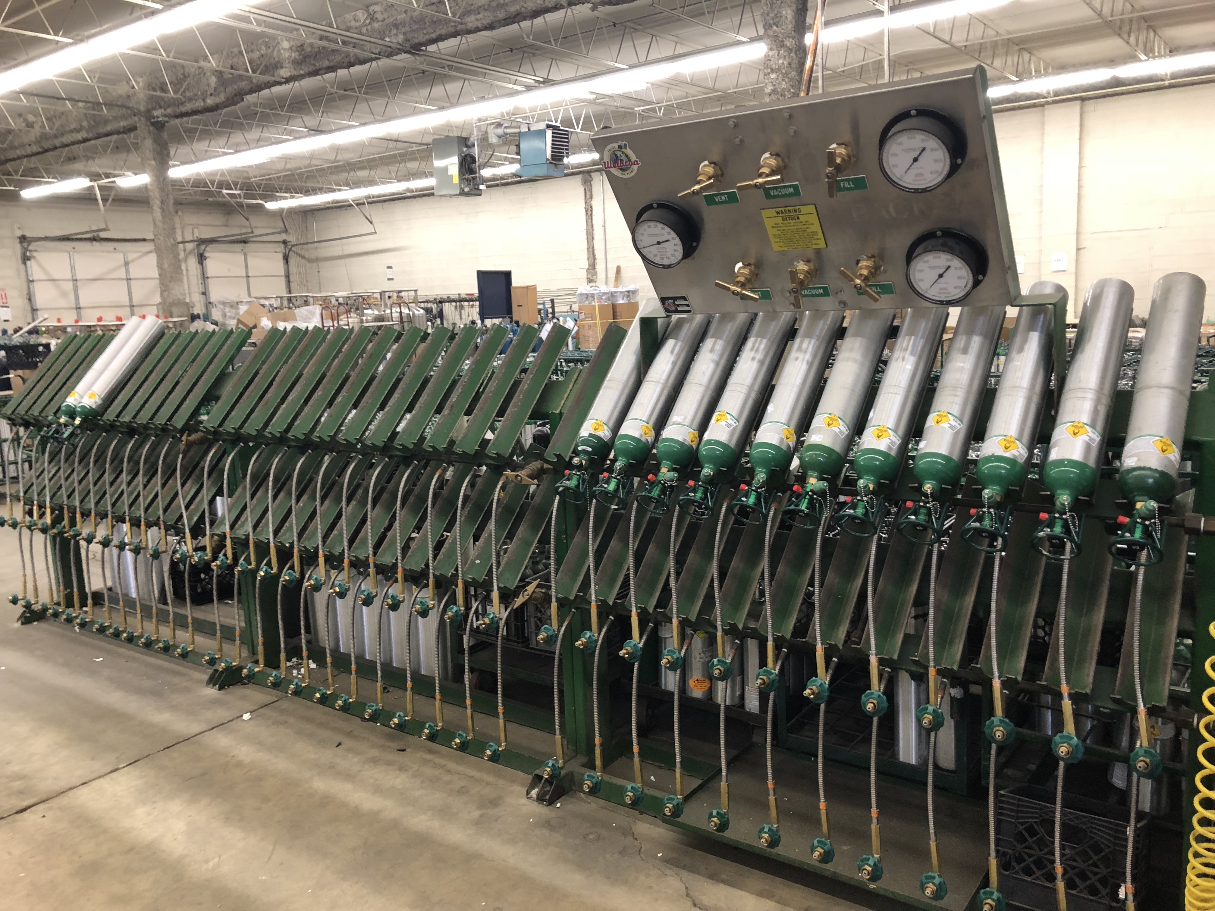 Medical Fill Racks for Small D & E Size Cylinders