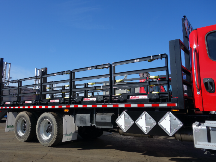 Weldcoa's truck body frame and 3-Rail Sur-Loc pallets on a Cab Chassis Mount.